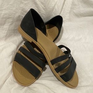 Crocs Women’s Black Tulum Sandals Size 7 W
